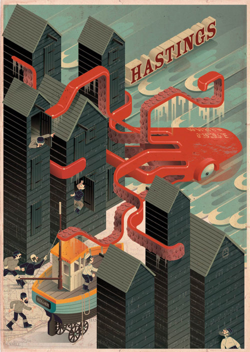 Hastings editorial art by Mark Oliver