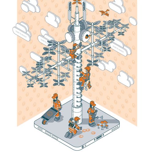 Illustration of telecom tree

