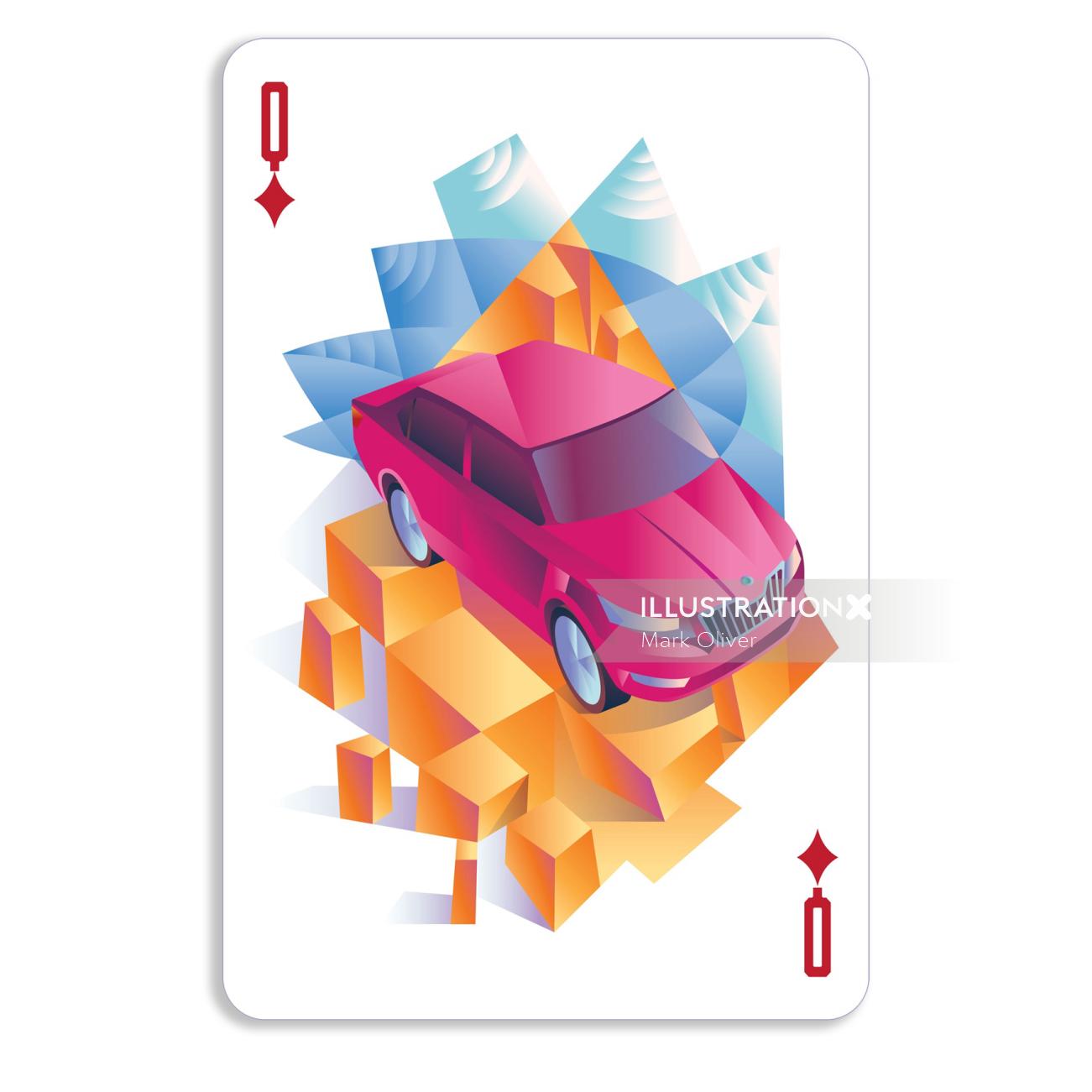 Illustration of poker playing card no.3
