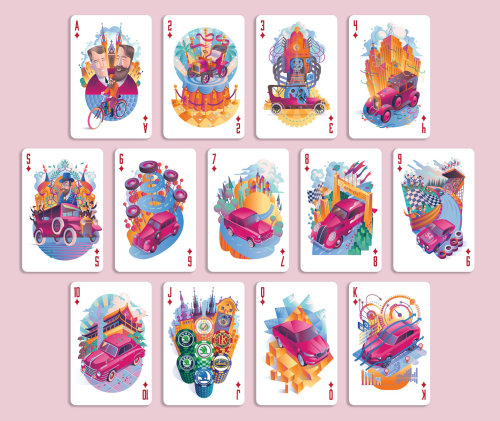 Diamond suit playing cards for Skoda
