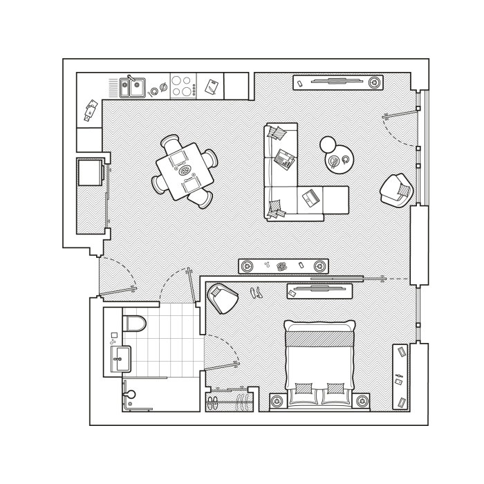 Architecture design of single bedroom