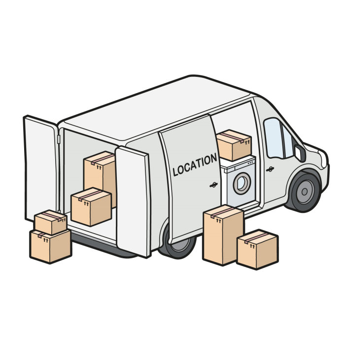 Linha arte do caminhão de entrega