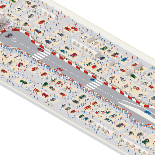 Illustration vectorielle de piste de course automobile