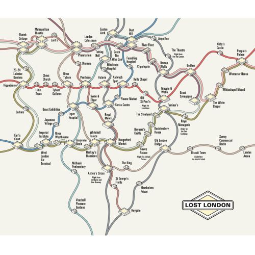 Lost London vector map illustration 