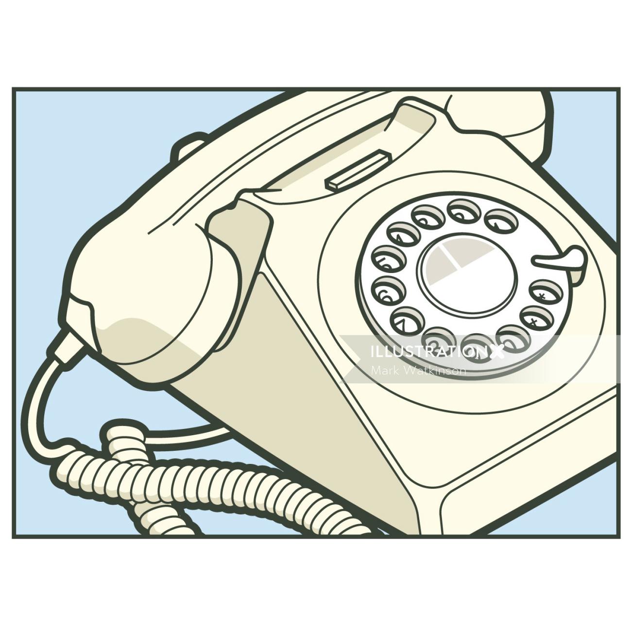 固定電話のベクトル図
