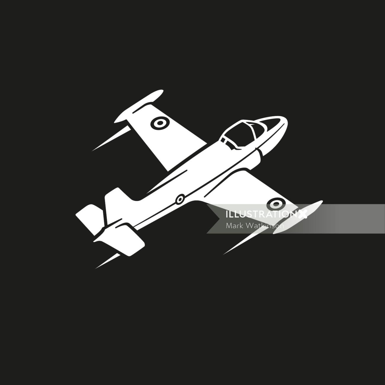 Ilustración de línea de avión