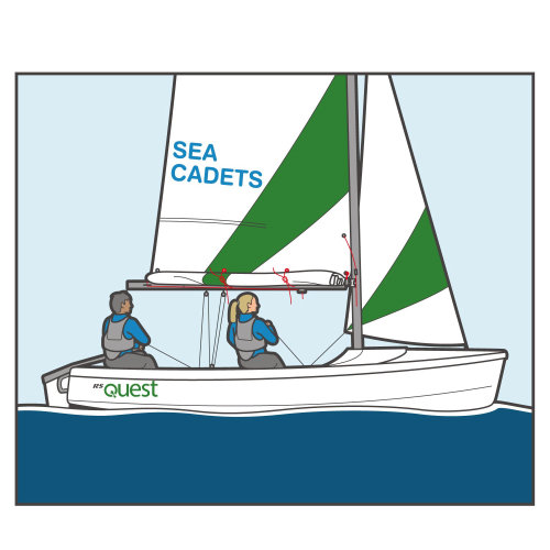 Ilustración de transporte de cadetes de mar