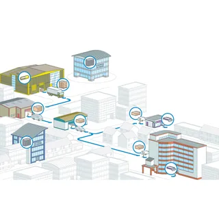 Vector illustration of storage houses