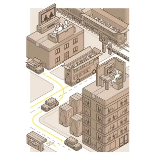 Vector architecture illustration by Mark Watkinson