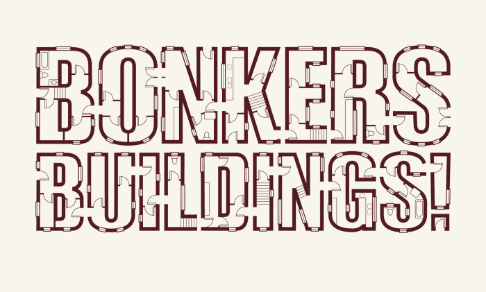 Graphic lettering of Bunker buildings
