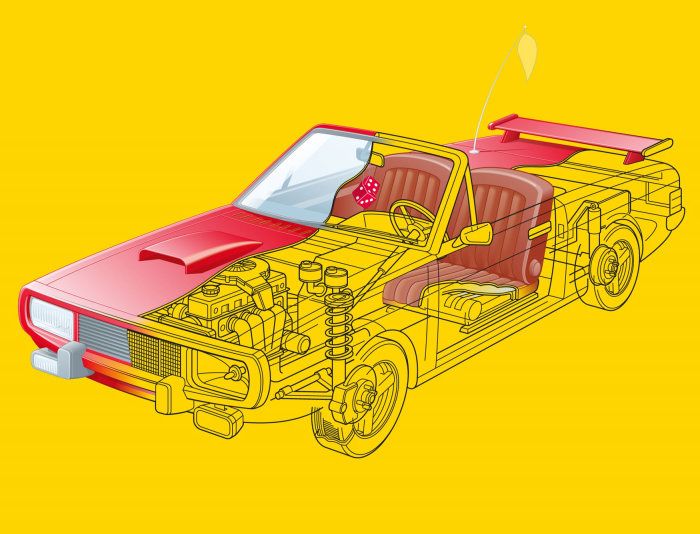 Vector art of car interior parts 