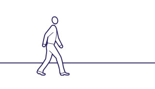 Animación lineal de caminata segura. 