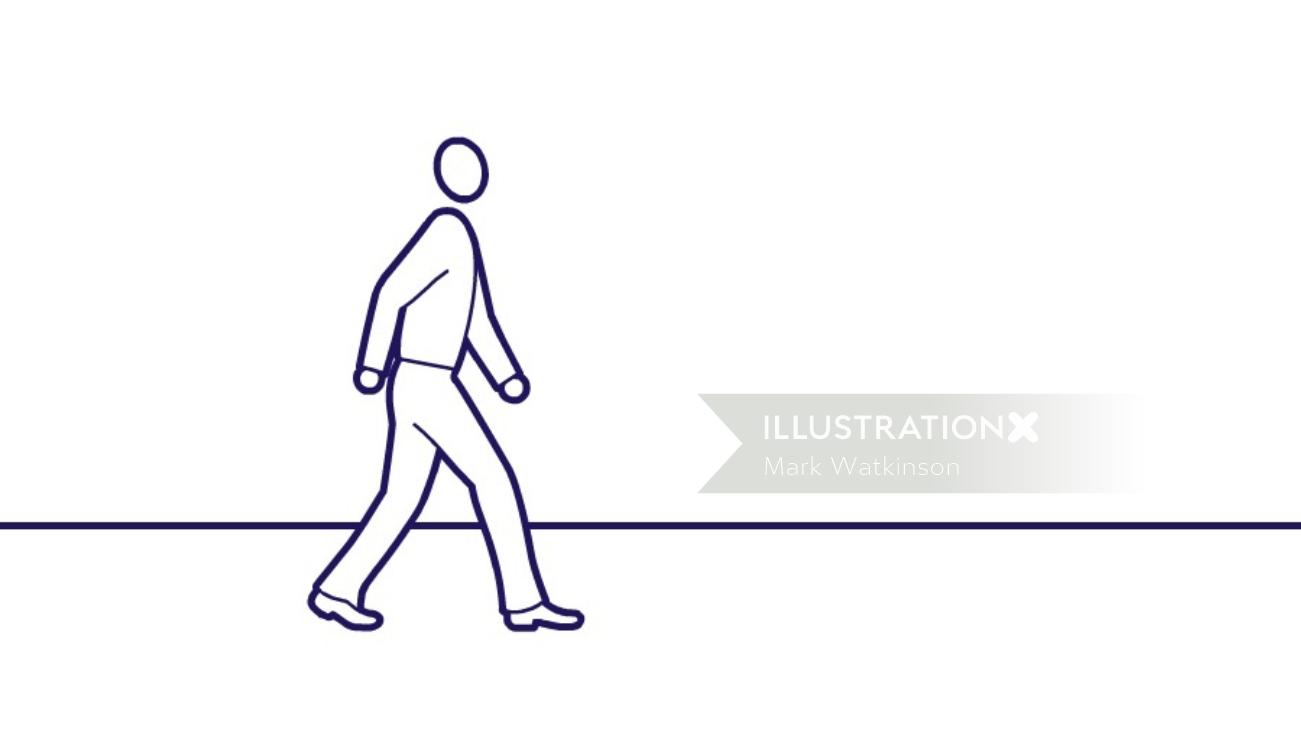 安全歩行のラインアニメーション