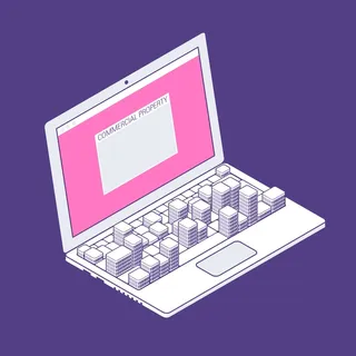 Animação GIF de aviso de propriedade no City iMac