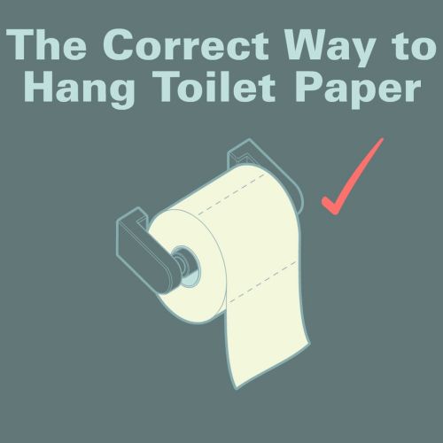 Gif animation of correct way to hang toilet paper