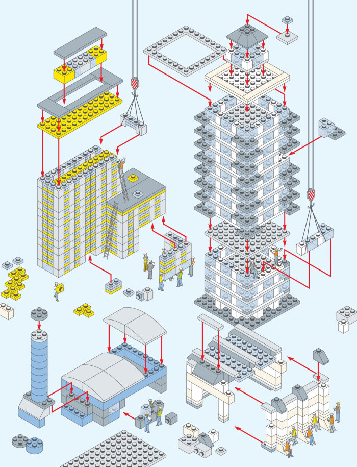 Infographic of building construction