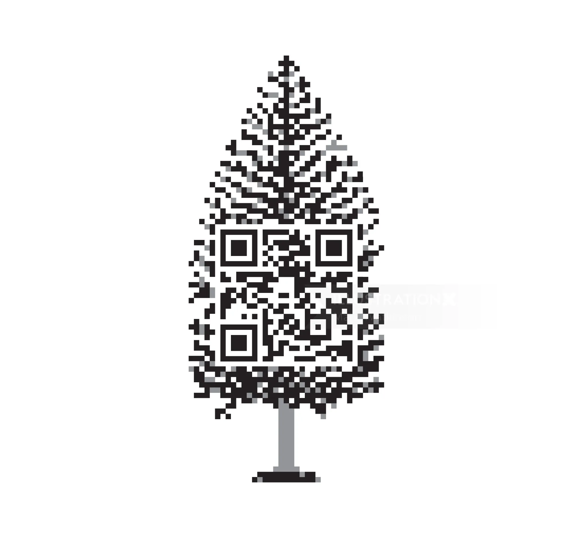 Tree shaped QR code artwork by Mark Watkinson