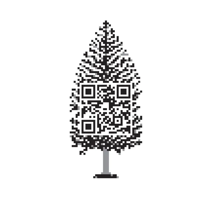 Tree shaped QR code artwork by Mark Watkinson