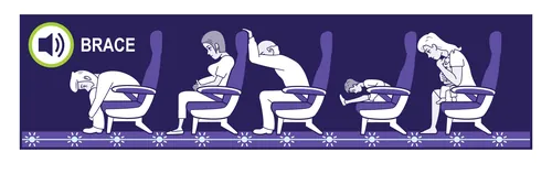 Seated brace posture illustrations by Mark Watkinson