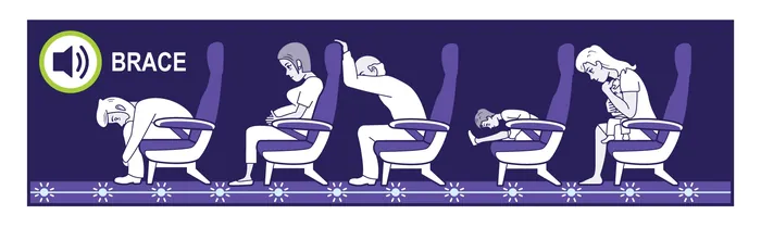 Seated brace posture illustrations by Mark Watkinson