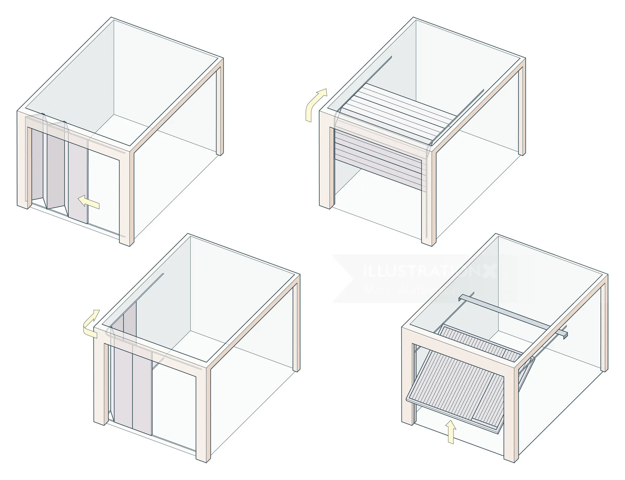 Assembly steps of a small sliding door glass enclosure.