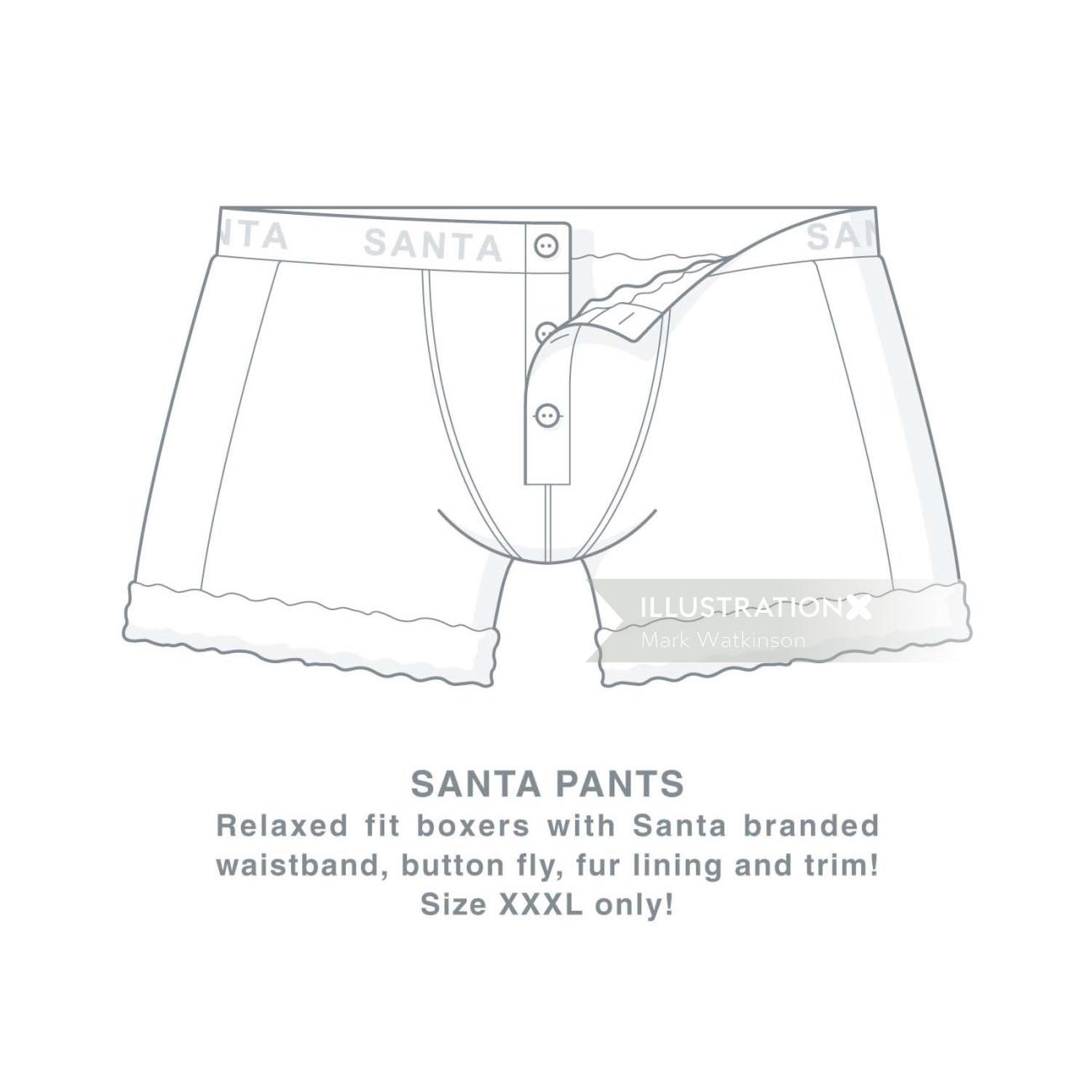 Ilustración de línea de pantalones cortos