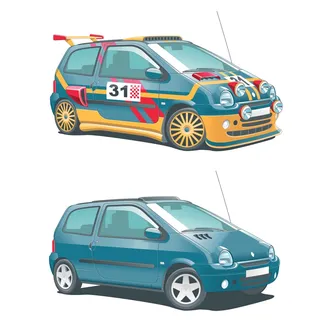 Ilustração da web de rally de carros