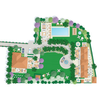 Design gráfico de planejamento de jardins