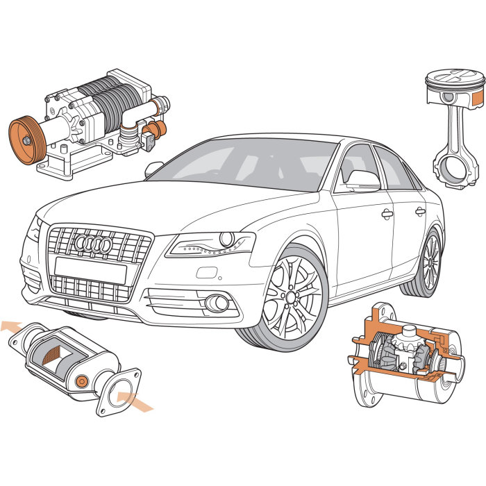 Technical illustration of car automobile