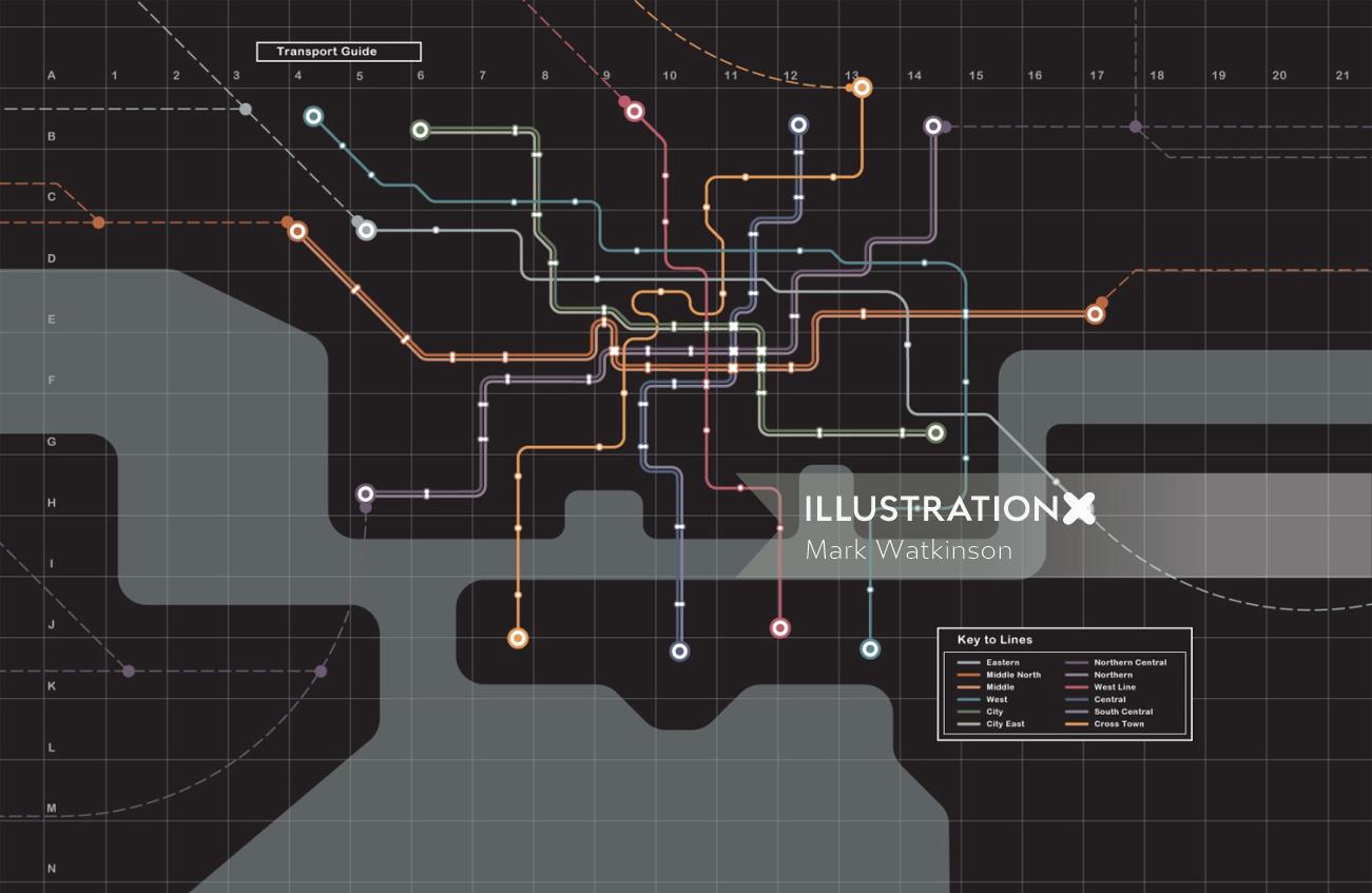 Mapa del vector del metro