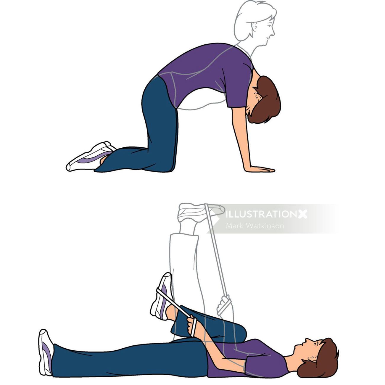 Ilustración de ejercicios de Mark Watkinson