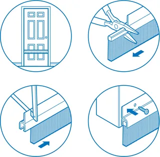 Arte infográfica de conserto de porta passo a passo 