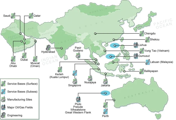 Ilustração do mapa da estação de serviço 