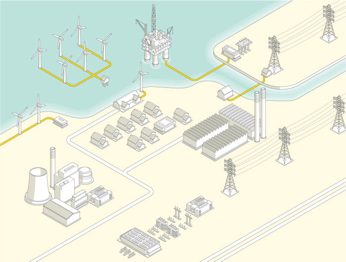 Vector illustration of industrial area
