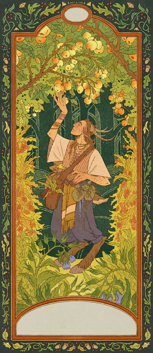 Fifth of Forest card from Guidance Deck by Mart Lett, showing a forest figure