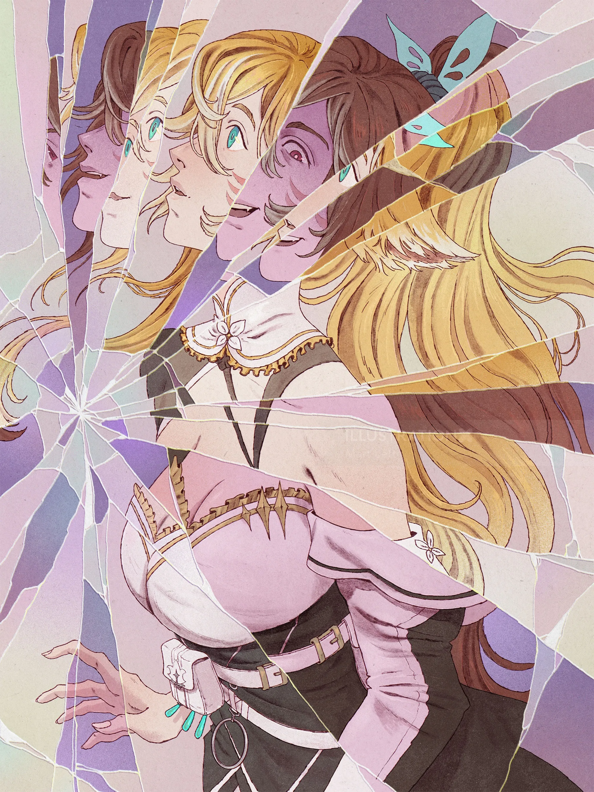 Pastel fantasy women portrait by Mart Lett
