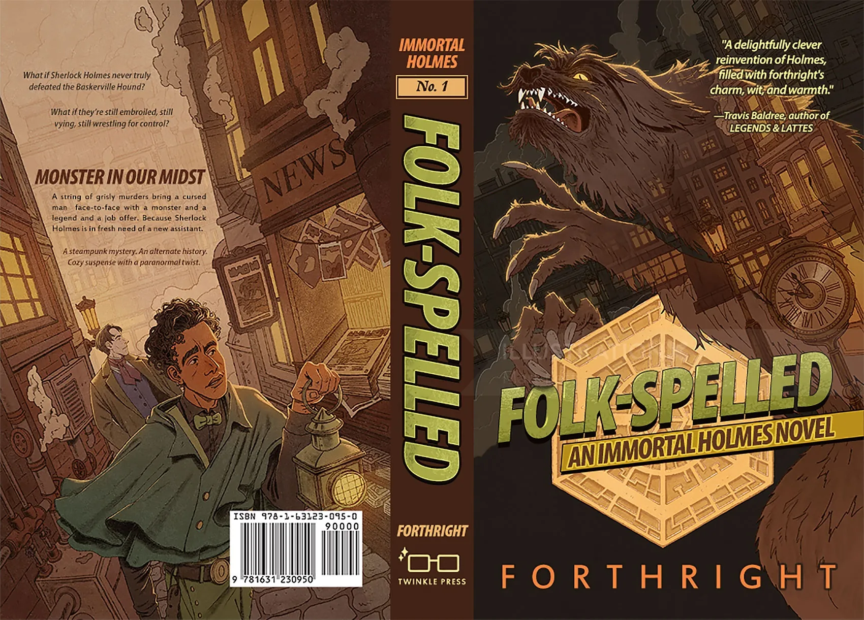 Portada del libro Folk-Spelled de Forthright, ilustrada por Mart Lett.