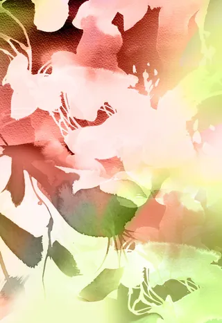 Abstract watercolor floral composition by Marta Spendowska
