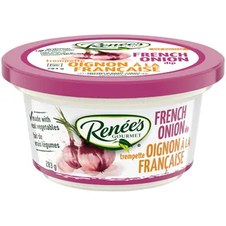 Renée's Gourmet French Onion dip container with purple lid by Marta Spendowska