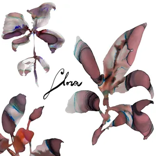 Abstract watercolor flowers with soft, blended colors and organic shapes