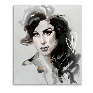 Watercolor portrait of a woman with dark hair and expressive eyes