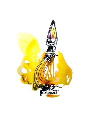 Guerlain perfume bottle illustration by Marta Spendowska