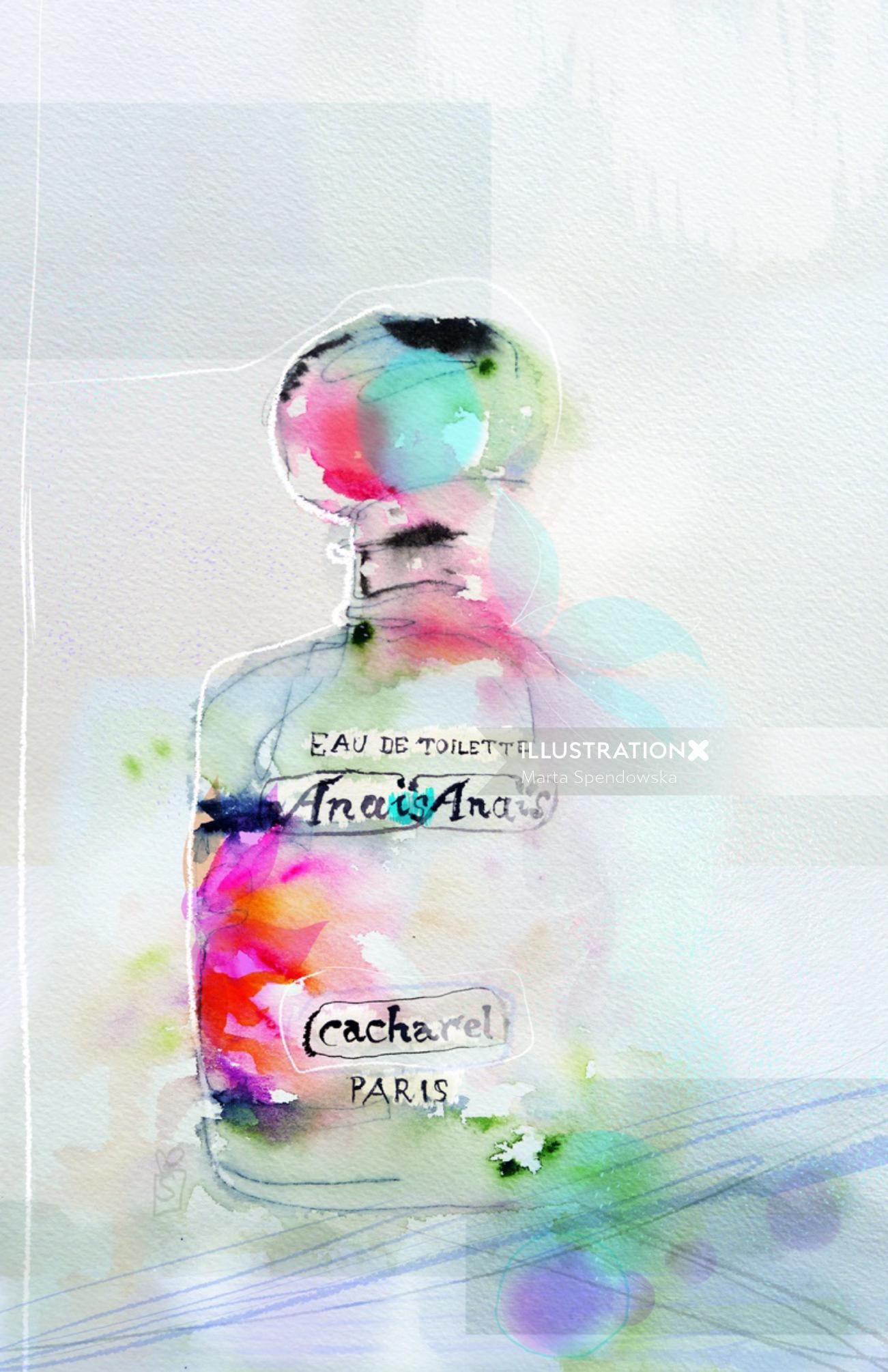 Illustration of perfume bottle