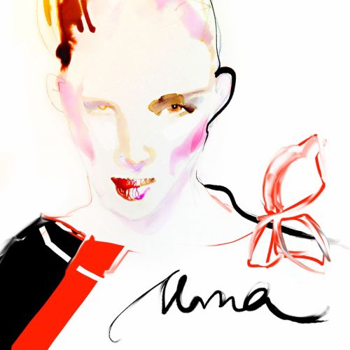 Abstract portrait with red accents by Marta Spendowska
