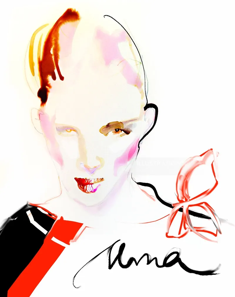 Abstract portrait with red accents by Marta Spendowska