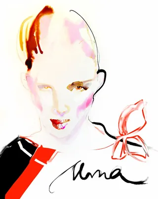 Abstract portrait with red accents by Marta Spendowska