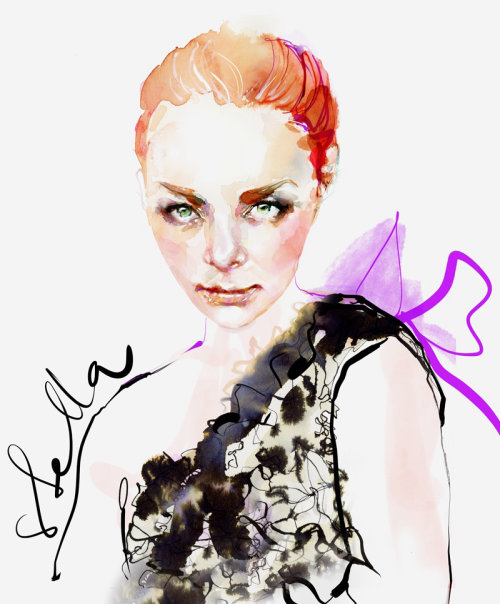 Portrait fashion illustration of a lady by Marta Spendowska