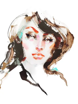 Watercolor portrait of a woman by Marta Spendowska