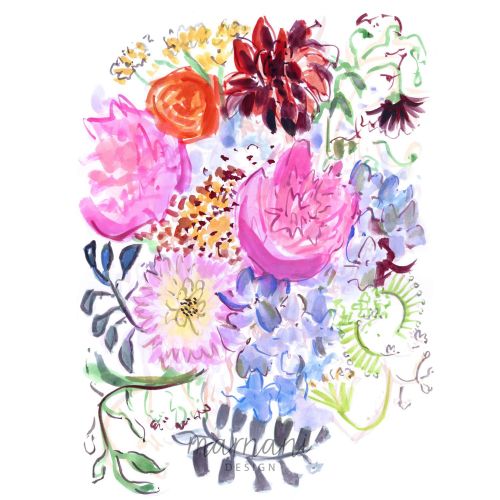 Wild flowers illustration | whimsical floral style gallery
