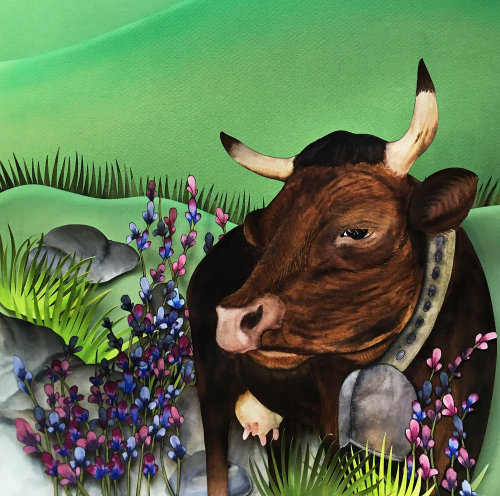 Arte em papel de vaca